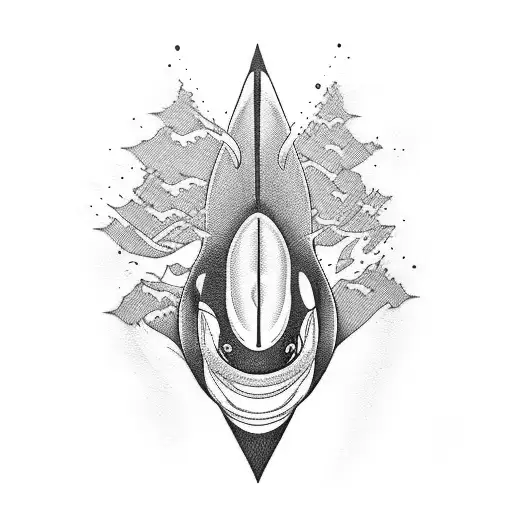Orca and California tattoo design idea
