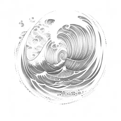 Ocean Wave tattoo design idea