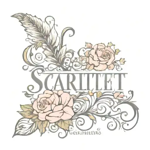 Scarlett Nola Rae Name tattoo design idea