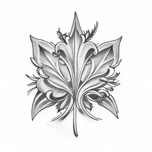 tattoos of fleur de lis, clovers, and thistles tattoo design idea