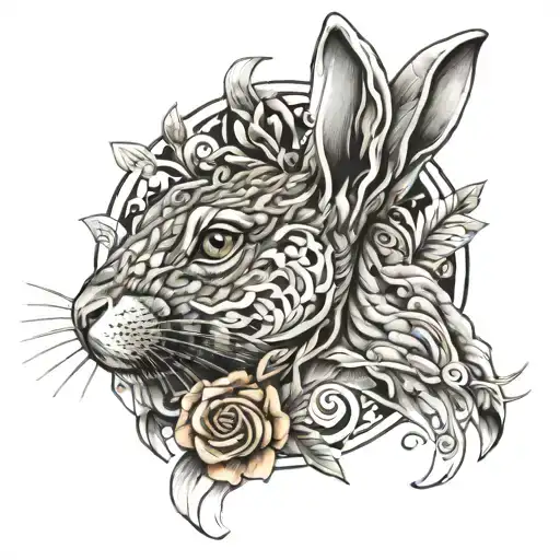 hare tattoo design idea