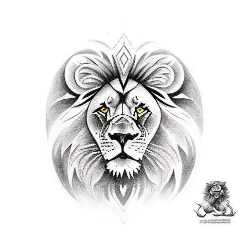 Design a tattoo that combines the strength and power of a lion with the determination and focus of a student athlete tattoo design idea