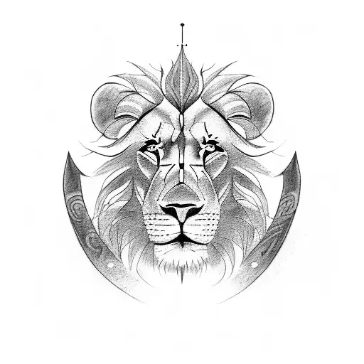Design a tattoo that combines the strength and power of a lion with the determination and focus of a student athlete tattoo design idea