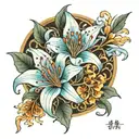 light blue spider lily from kny tattoo design idea