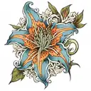 light blue spider lily from kny tattoo design idea
