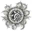 Cyber sigilism chest tattoo design idea