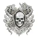 Cyber sigilism chest tattoo design idea