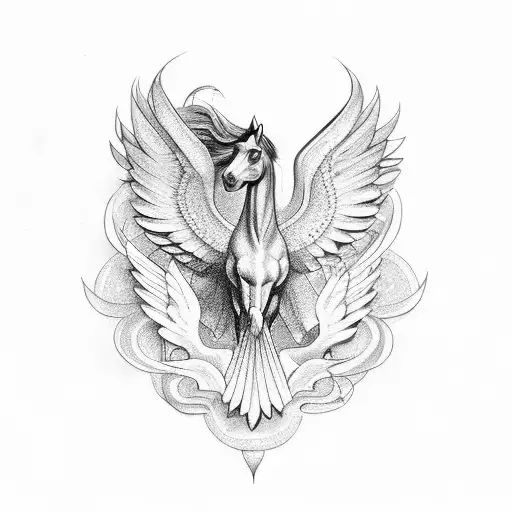 horse with wings for bicels tattoo design idea
