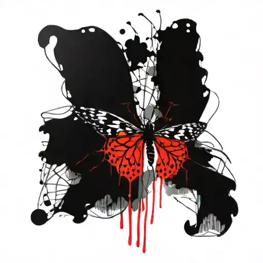 spider webs shape of a butterfly tattoo design idea
