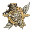 father bus driver badge incorporated tattoo design idea