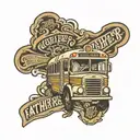 father bus driver badge incorporated tattoo design idea