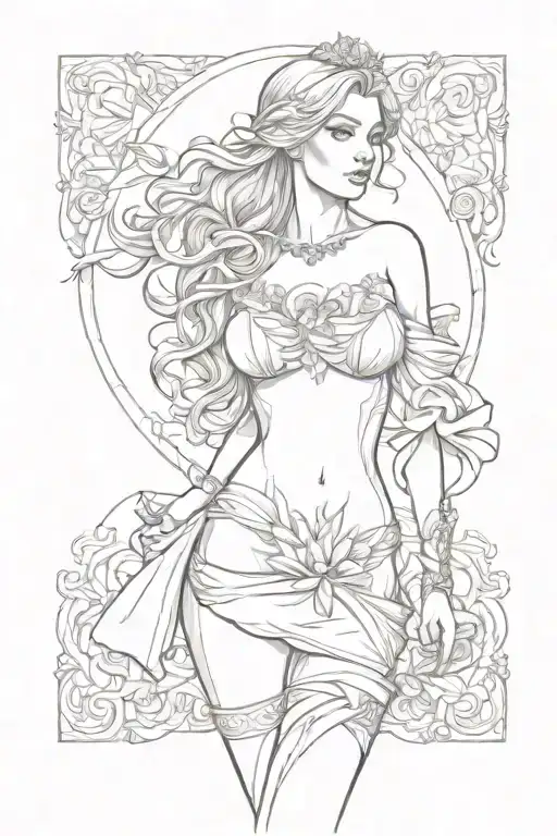 full body Aphrodite realistic sexy girl shoulder tattoo tattoo design idea