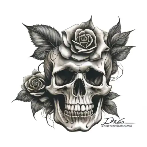 skull hand rose tattoo tattoo design idea