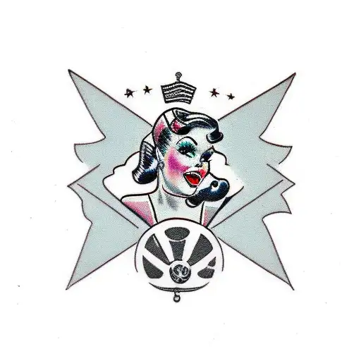 bbw pinup girl tattoo design idea