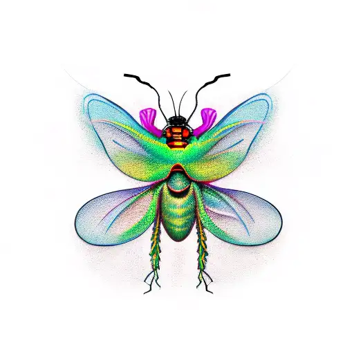 tendrills insect tattoo design idea