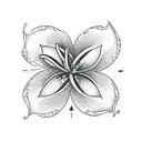 lily flower drawing with rock texture tattoo design idea