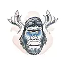bigfoot with two daughters tattoo design idea