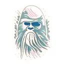 bigfoot with two daughters tattoo design idea