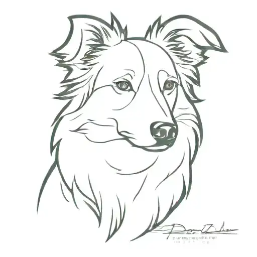 border collie head  tattoo design idea