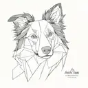 border collie head geometric  tattoo design idea