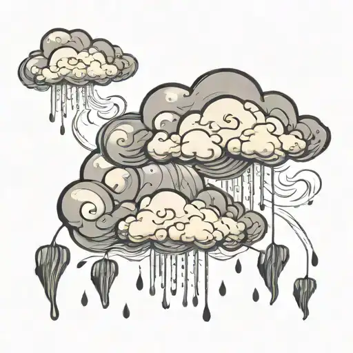 raining clouds  tattoo design idea