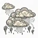 raining clouds  tattoo design idea