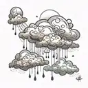raining clouds  tattoo design idea