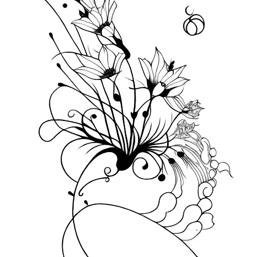 graceful elegant feminine growth tattoo design idea