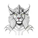 disney simba with loki's helmet tattoo design idea