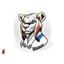 disney simba with loki's helmet tattoo design idea