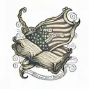 american flag with bible scripture tattoo design idea
