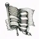 american flag with bible scripture tattoo design idea