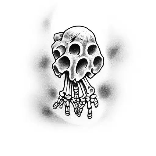 skeleton hands tattoo design idea