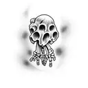 skeleton hands tattoo design idea