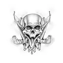 skeleton hands tattoo design idea