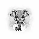 tattoo based on south east asia, thailand elephants, traveling, planes and the island of Tenerife tattoo design idea