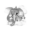 tattoo based on south east asia, thailand elephants, traveling, planes and the island of Tenerife tattoo design idea