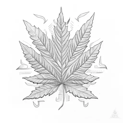 pot leaf tattoo design idea