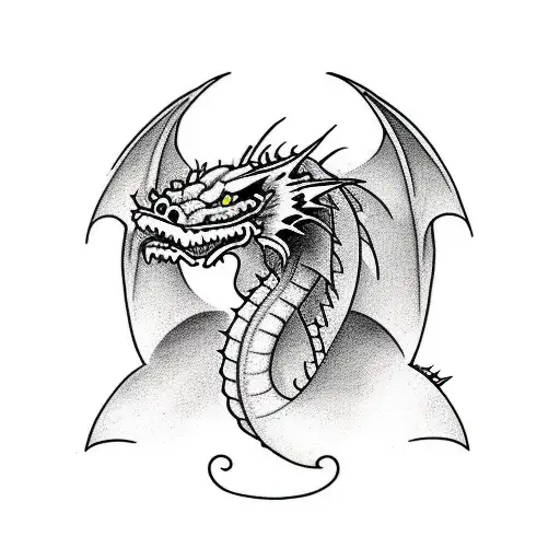 dragon with dragger  for front arm bw elbow and wrist wrapped around design keep it bol and force tattoo design idea