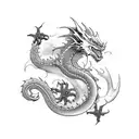 dragon with dragger  for front arm bw elbow and wrist wrapped around design keep it bol and force tattoo design idea