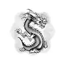 dragon with dragger  for front arm bw elbow and wrist wrapped around design keep it bol and force tattoo design idea
