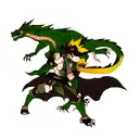 dragon with dragger  for front arm bw elbow and wrist wrapped around design keep it bol and force tattoo design idea