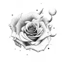 rose, taurus, moon tattoo design idea