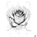 rose, taurus, moon tattoo design idea