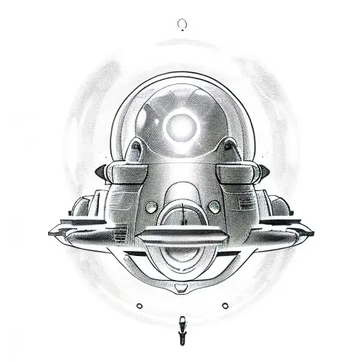 X-Files themed spaceship tattoo design idea