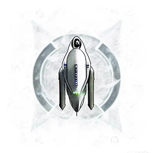 X-Files themed spaceship tattoo design idea