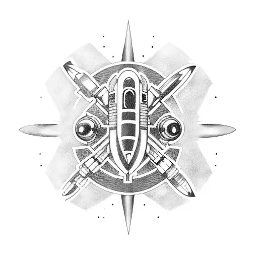 X-Files themed spaceship tattoo design idea