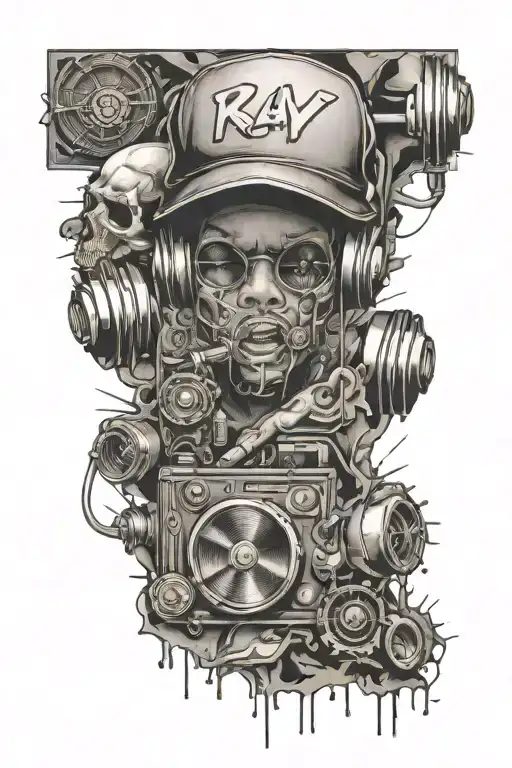 hip hop music tattoo design idea