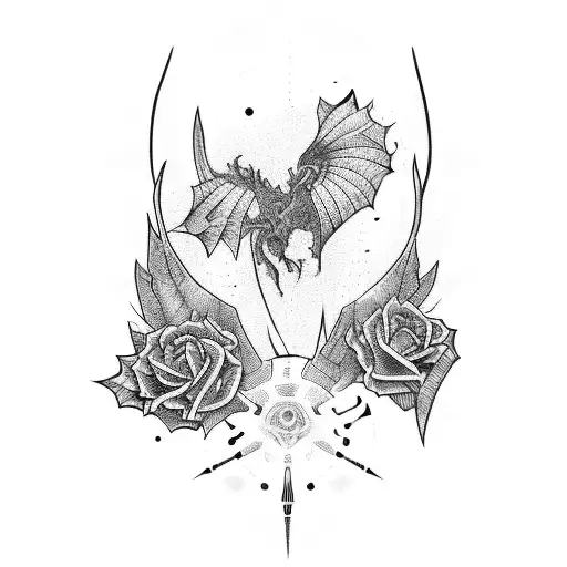 cybersiglism linework tattoo design idea