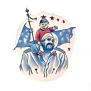 dad with son on his shoulders tattoo design idea